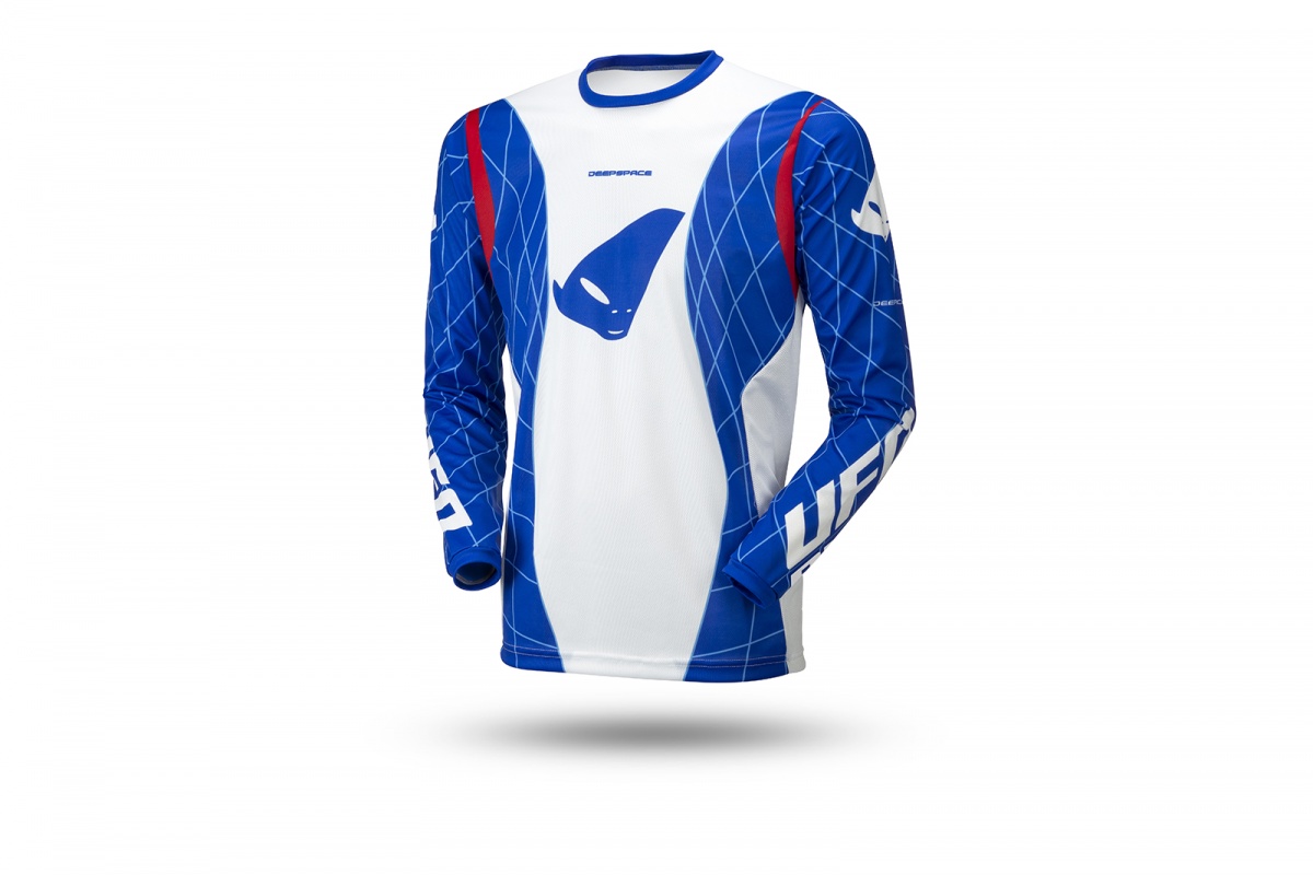 Motocross Deepspace jersey white and blu - Ufo Plast