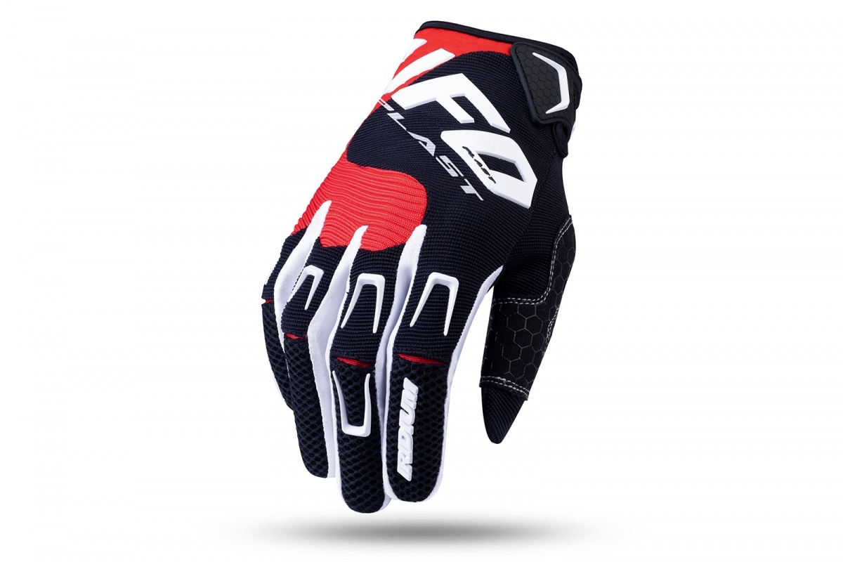 MOTOCROSS IRIDIUM GLOVES BLACK AND RED - Gloves - GU04478-BK - Ufo Plast