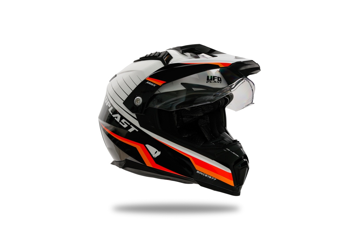 Motocross Aries helmet black and white - Helmets - HE13500-WK - Ufo Plast