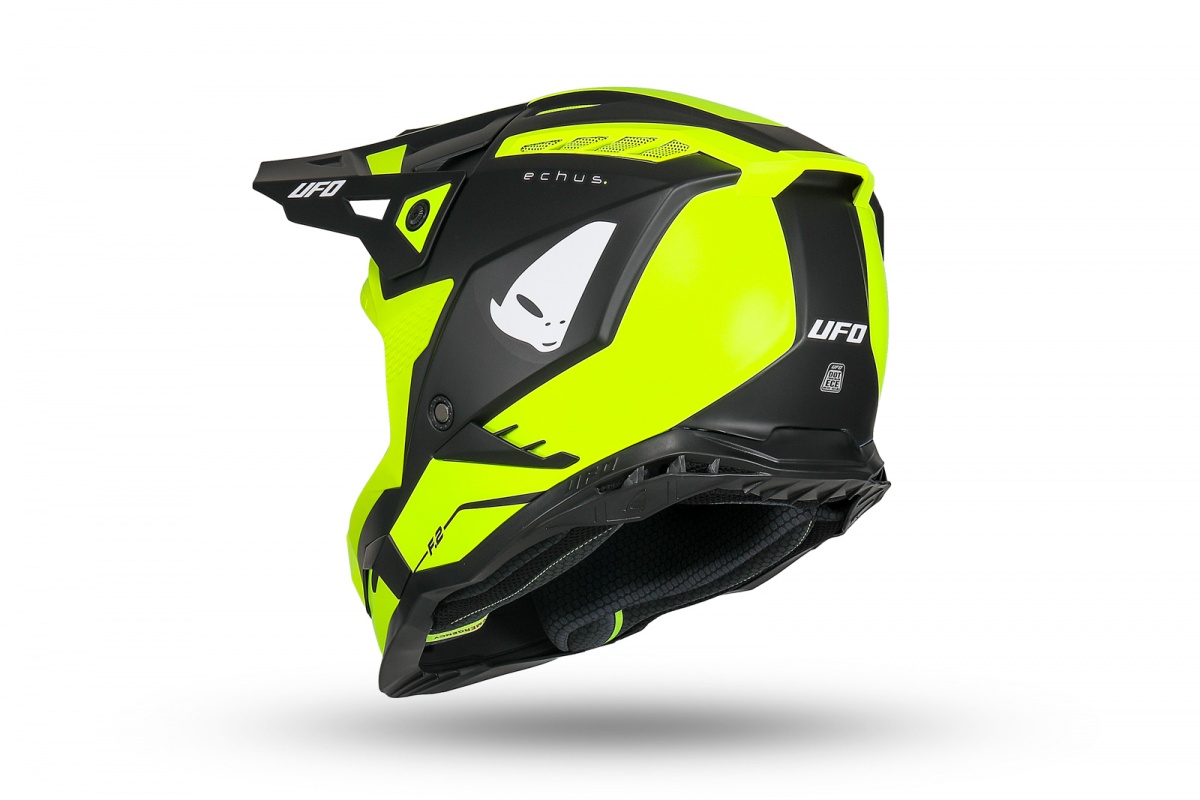 Motocross Echus helmet neon yellow and black - Helmets - HE13100-DK - Ufo Plast