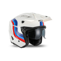 Sheratan cross jet helmet white, red, blue