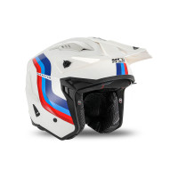 Sheratan cross jet helmet white, red, blue